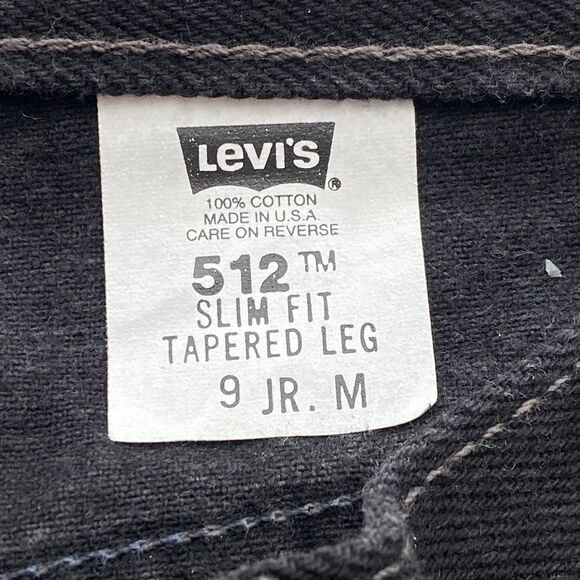 Vintage 1999 Black Denim Levis 512 Jeans Size 9 JR - Picture 13 of 16